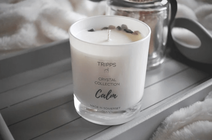 wellbeing handmade candles calm candles with crystals